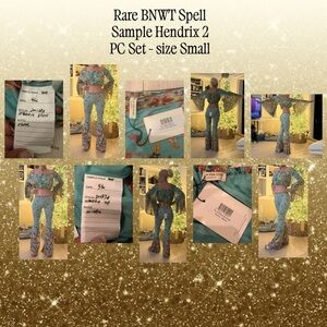 Rare BNWT Spell Sample 2 Piece Set Hendrix Flare bottoms and crop top